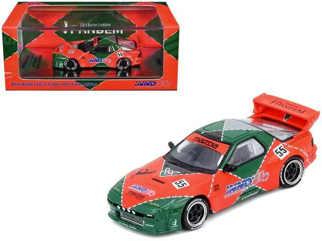 Main image of Mazda RX7 (FC3S) "Pandem Aero" RHD #55 Red & Green "Hong Kong Toycar Salon 2025 Event Ed" 1/64 Diecast Model Car by Inno Models