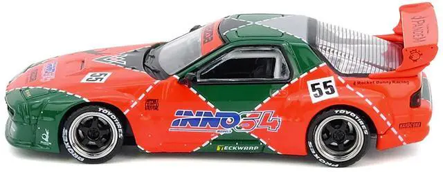 Alt view image 2 of 6 - Mazda RX7 (FC3S) "Pandem Aero" RHD #55 Red & Green "Hong Kong Toycar Salon 2025 Event Ed" 1/64 Diecast Model Car by Inno Models