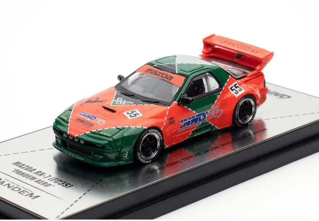 Alt view image 5 of 6 - Mazda RX7 (FC3S) "Pandem Aero" RHD #55 Red & Green "Hong Kong Toycar Salon 2025 Event Ed" 1/64 Diecast Model Car by Inno Models