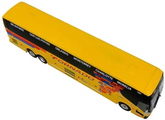 Alt view image 6 of 6 - Prevost H3-45 Coach Bus "Tornado Bus Company" Yellow with Graphics Limited Ed 1/87 (HO) Scale Diecast Model by Iconic Replicas