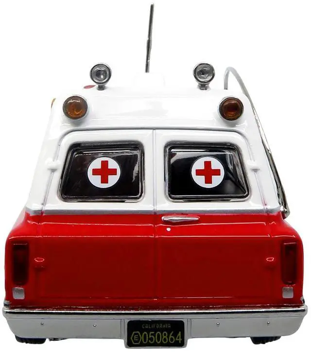 Alt view image 5 of 6 - 1969 Chevrolet C-10 Ambulance "Los Angeles City Fire Department" Red and White "5 Alarm" 1/50 Diecast Model by Iconic Replicas