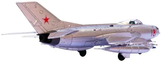 Alt view image 3 of 6 - Mikoyan-Gurevich MiG-19PM Farmer-E Fighter Aircraft "Red 18" Soviet Air Force 1/72 Diecast Model by Panzerkampf