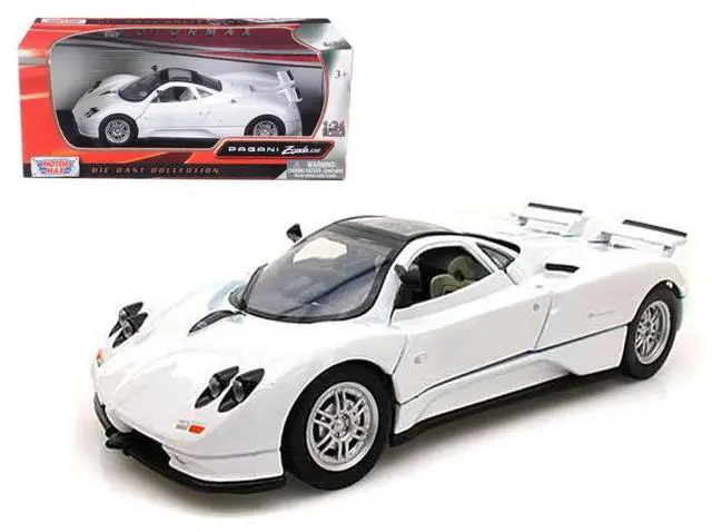 Alt view image 4 of 6 - Pagani Zonda C12 White 1/24 Diecast Car Model by Motormax