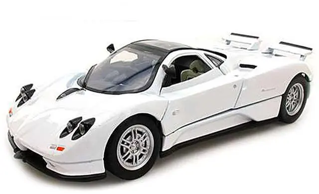 Alt view image 5 of 6 - Pagani Zonda C12 White 1/24 Diecast Car Model by Motormax