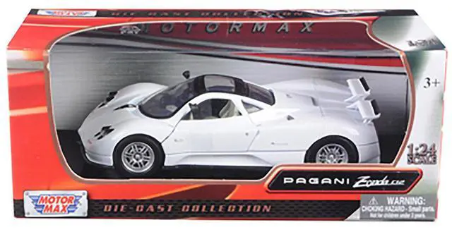 Alt view image 6 of 6 - Pagani Zonda C12 White 1/24 Diecast Car Model by Motormax