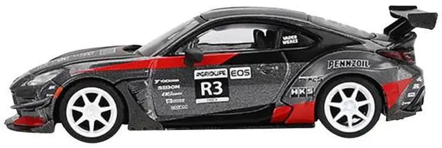 Alt view image 2 of 6 - Toyota GR86 #R3 "Larry Chen's HKS Turbocharged GR86" Gray Metallic with Graphics Limited Ed 1/64 Diecast Model Car by Mini GT