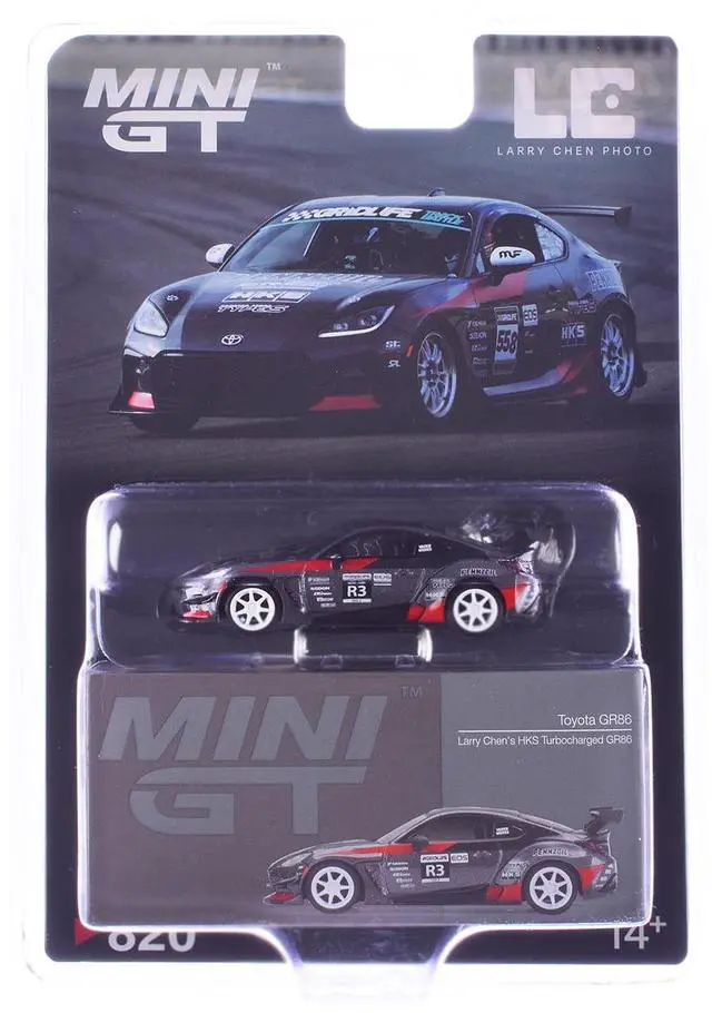 Alt view image 6 of 6 - Toyota GR86 #R3 "Larry Chen's HKS Turbocharged GR86" Gray Metallic with Graphics Limited Ed 1/64 Diecast Model Car by Mini GT