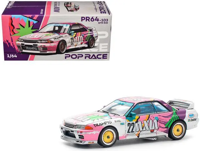 Main image of GTR R32 RHD #22 "Axia" Group A "Japanese Touring Car Championship" (1991) 1/64 Diecast Model Car by Pop Race