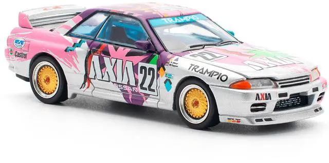 Alt view image 3 of 6 - GTR R32 RHD #22 "Axia" Group A "Japanese Touring Car Championship" (1991) 1/64 Diecast Model Car by Pop Race