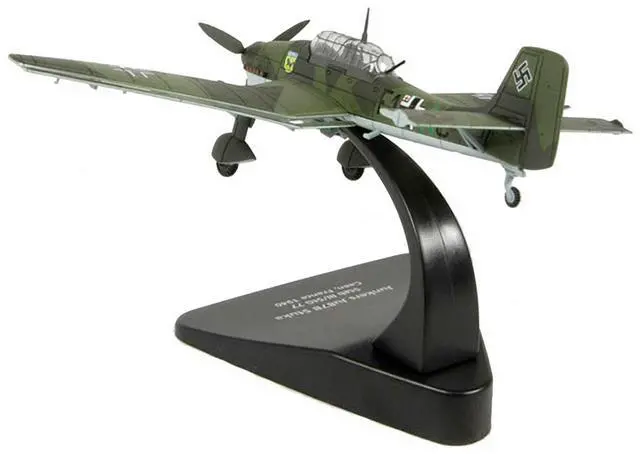 Alt view image 3 of 6 - Junkers Ju 87B "Stuka Stab" Dive Bomber Plane III/StG 77 Caen, France (1940) 1/72 Diecast Model Airplane by Oxford Diecast