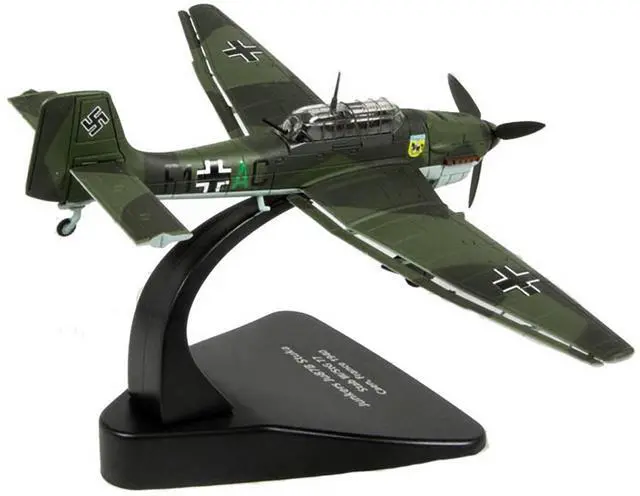 Alt view image 2 of 6 - Junkers Ju 87B "Stuka Stab" Dive Bomber Plane III/StG 77 Caen, France (1940) 1/72 Diecast Model Airplane by Oxford Diecast