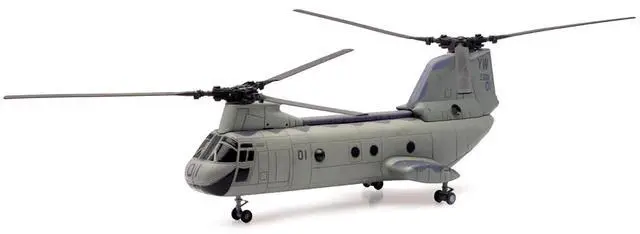 Alt view image 2 of 3 - Boeing CH-46 Sea Knight Helicopter Olive Drab "United States Marines" "Military Mission" Series 1/55 Diecast Model by New Ray