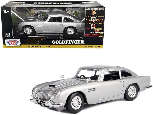 Main image of Aston Martin DB5 RHD Silver Metallic James Bond 007 "Goldfinger" (1964) Movie 1/24 Diecast Model Car by Motormax