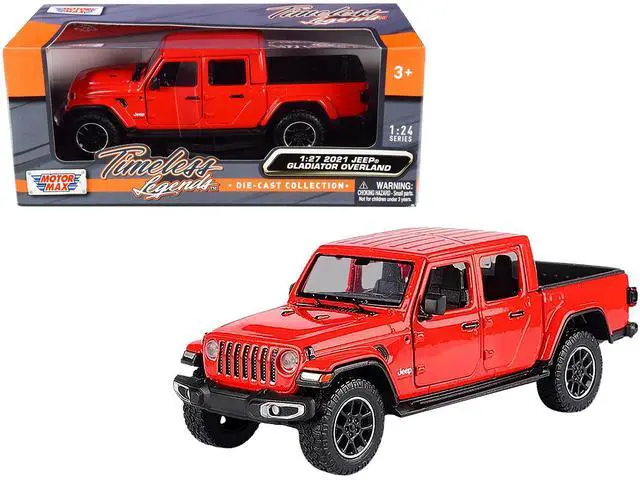 Main image of 2021 Jeep Gladiator Overland (Closed Top) Pickup Truck Red 1/24-1/27 Diecast Model Car by Motormax