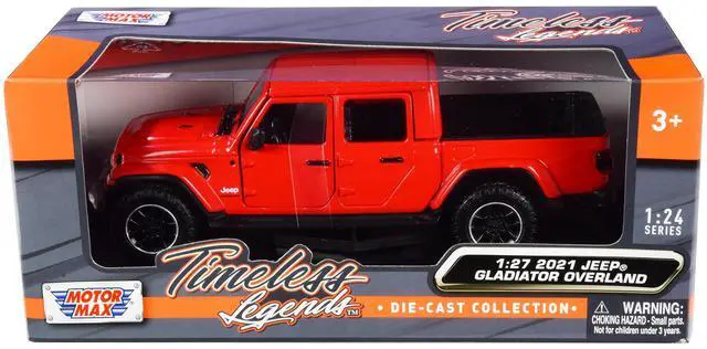 Alt view image 2 of 3 - 2021 Jeep Gladiator Overland (Closed Top) Pickup Truck Red 1/24-1/27 Diecast Model Car by Motormax
