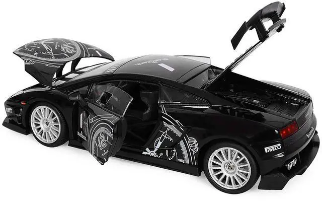 Alt view image 3 of 3 - Lamborghini Gallardo LP560-4 Super Trofeo Black 1/18 Diecast Model Car by Motormax