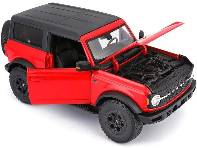 Alt view image 2 of 4 - 2021 Ford Bronco Wildtrak Red with Black Top "Special Edition" 1/18 Diecast Model Car by Maisto