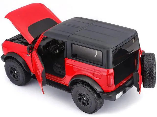 Alt view image 3 of 4 - 2021 Ford Bronco Wildtrak Red with Black Top "Special Edition" 1/18 Diecast Model Car by Maisto