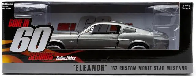 Alt view image 8 of 8 - Greenlight 12909 1967 Ford Mustang Custom Eleanor Gone in 60 Seconds Movie 2000 1-18 Diecast Car Model