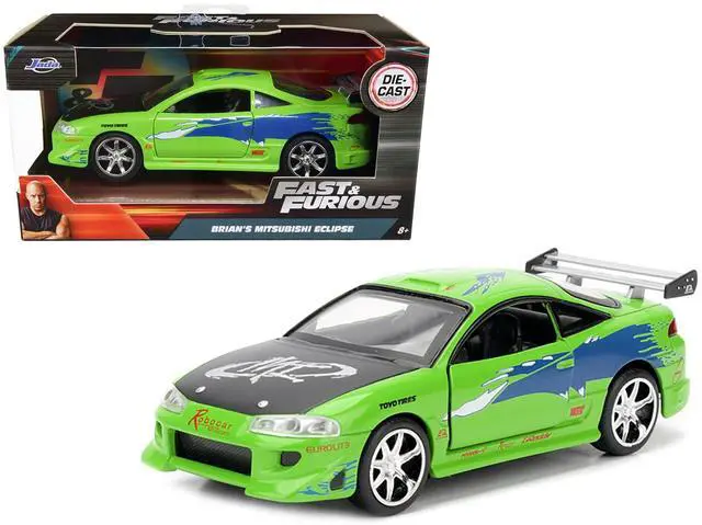 Main image of Brian's 1995 Mitsubishi Eclipse Green with Graphics "Fast & Furious" Movie 1/32 Diecast Model Car by Jada