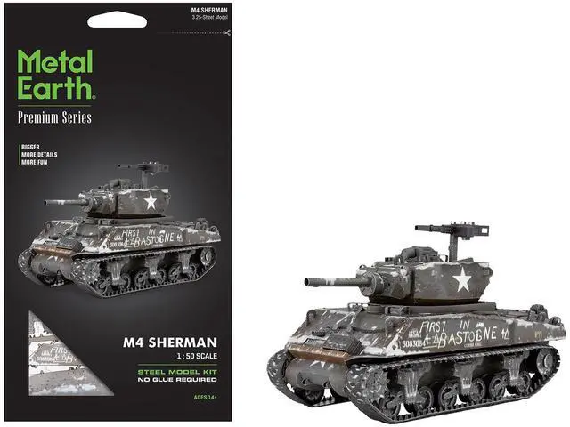 Main image of Model Kit United States M4 Sherman Tank (Moderate Difficulty) Steel Model by Metal Earth
