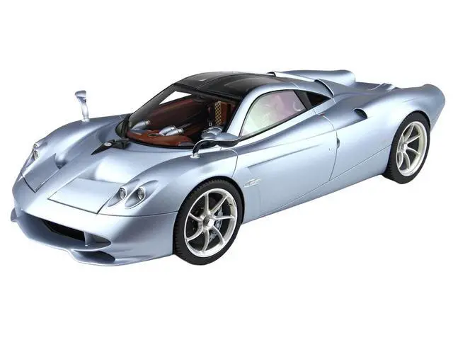 Alt view image 2 of 6 - Pagani Huayra Codalunga Azzurro Sardegna Matt Blue Metallic with Black Top with DISPLAY CASE Limited Ed 1/18 Model Car by BBR