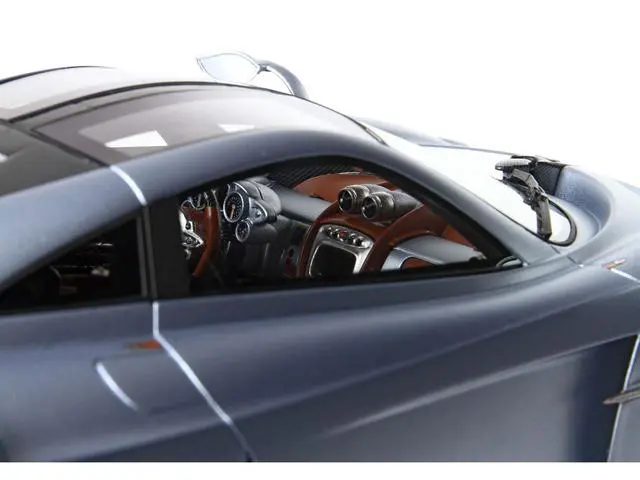 Alt view image 3 of 6 - Pagani Huayra Codalunga Azzurro Sardegna Matt Blue Metallic with Black Top with DISPLAY CASE Limited Ed 1/18 Model Car by BBR