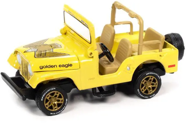 Alt view image 2 of 3 - Jeep CJ-5 Yellow w/ Golden Eagle Graphics Classic Gold Collection Ltd Ed to 7418 pcs 1/64 Diecast Model Car by Johnny Lightning