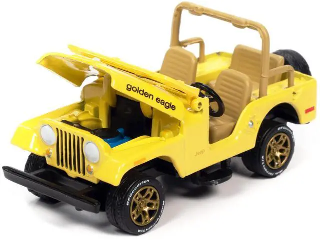 Alt view image 3 of 3 - Jeep CJ-5 Yellow w/ Golden Eagle Graphics Classic Gold Collection Ltd Ed to 7418 pcs 1/64 Diecast Model Car by Johnny Lightning