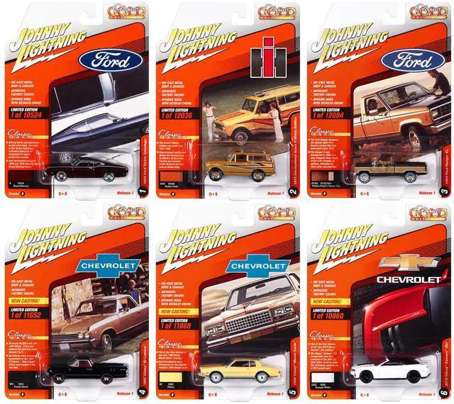 Main image of "Classic Gold Collection" 2022 Set B of 6 Cars Release 1 1/64 Diecast Model Cars by Johnny Lightning