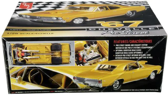 Alt view image 3 of 5 - Skill 2 Model Kit 1967 Chevrolet Chevelle Pro Street 1/25 Scale Model by AMT