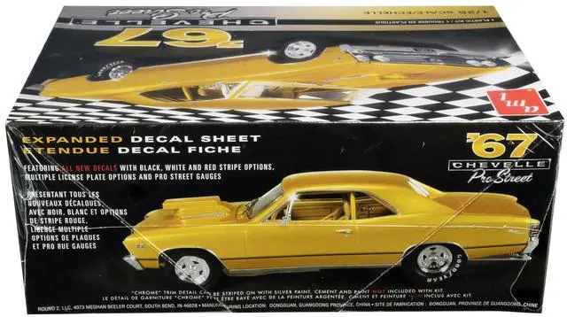 Alt view image 4 of 5 - Skill 2 Model Kit 1967 Chevrolet Chevelle Pro Street 1/25 Scale Model by AMT