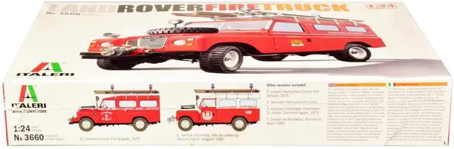 Alt view image 2 of 4 - Skill 3 Model Kit Land Rover Fire Truck 1/24 Scale Model by Italeri