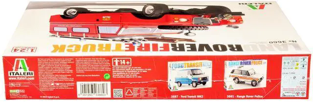 Alt view image 3 of 4 - Skill 3 Model Kit Land Rover Fire Truck 1/24 Scale Model by Italeri