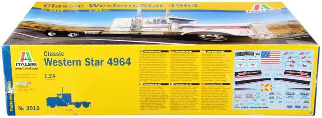 Alt view image 2 of 4 - Skill 3 Model Kit Western Star Classic 4964 Truck Tractor 1/24 Scale Model by Italeri