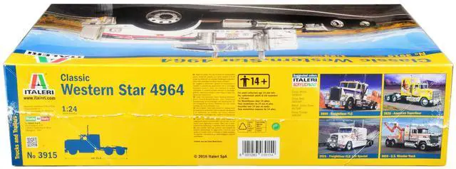 Alt view image 3 of 4 - Skill 3 Model Kit Western Star Classic 4964 Truck Tractor 1/24 Scale Model by Italeri