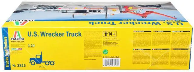 Alt view image 3 of 3 - Skill 4 Model Kit U.S. Wrecker Tow Truck 1/24 Scale Model by Italeri