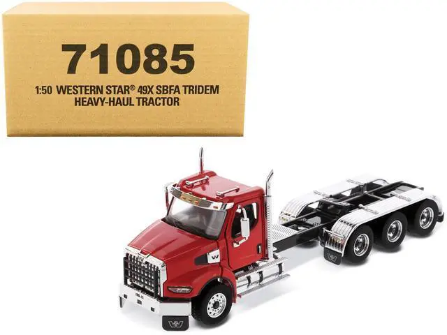 Main image of Western Star 49X SBFA Tridem Day Cab Heavy-Haul Truck Tractor Viper Red "Transport Series" 1/50 Diecast Model by Diecast Masters