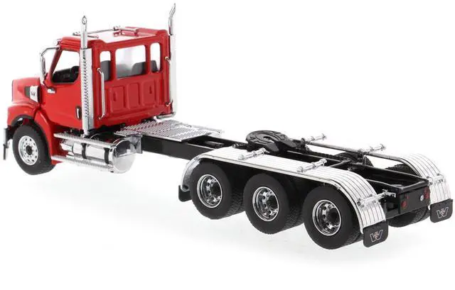 Alt view image 3 of 5 - Western Star 49X SBFA Tridem Day Cab Heavy-Haul Truck Tractor Viper Red "Transport Series" 1/50 Diecast Model by Diecast Masters
