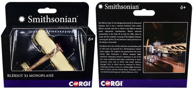 Alt view image 3 of 3 - Bleriot XI Monoplane with Pilot Figure "Smithsonian" Series Diecast Model by Corgi