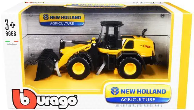 Main image of New Holland W170D Wheel Loader Yellow and Black "New Holland Agriculture" Series 1/50 Diecast Model by Bburago