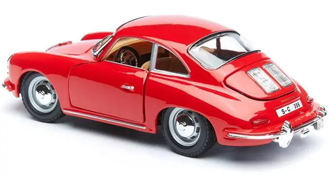 Alt view image 5 of 6 - 1961 Porsche 356 B Coupe Red 1/24 Diecast Model Car by Bburago