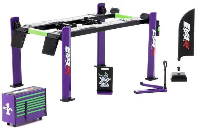 Alt view image 2 of 5 - "EVA Racing" Garage Tools Set of 5 pieces with Stickers "Parts64" Series 1/64 Diecast Model by Tarmac Works