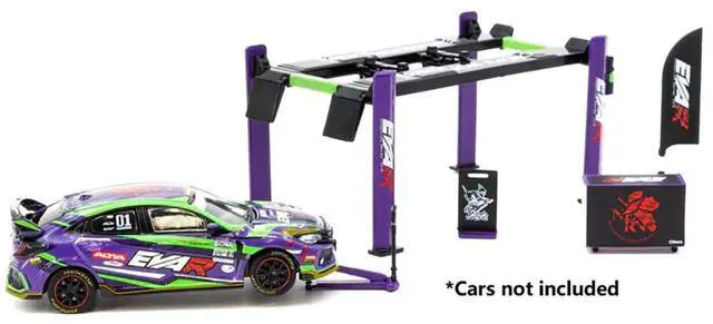 Alt view image 3 of 5 - "EVA Racing" Garage Tools Set of 5 pieces with Stickers "Parts64" Series 1/64 Diecast Model by Tarmac Works