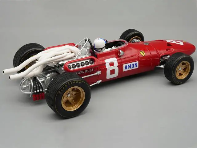 Alt view image 2 of 3 - Ferrari 312/67 #8 Chris Amon 3rd Place F1 "German GP" (1967) "Mythos Series" with Figure and Case 1/18 Model Car by Tecnomodel
