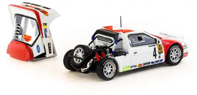 Alt view image 2 of 5 - Ford RS200 #4 Antonio Zanini - Josep Autet "Rallye Catalunya" (1986) "Hobby64+" Series 1/64 Diecast Model by Tarmac Works