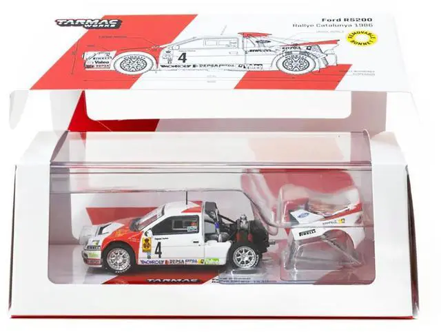 Alt view image 4 of 5 - Ford RS200 #4 Antonio Zanini - Josep Autet "Rallye Catalunya" (1986) "Hobby64+" Series 1/64 Diecast Model by Tarmac Works