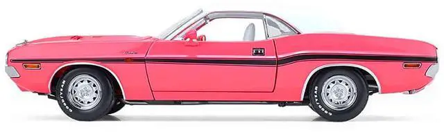 Alt view image 6 of 6 - 1970 Dodge Challenger R/T 440 Six Pack Panther Pink w/Black, White Top and White Interior 1/18 Diecast Model Car by Greenlight