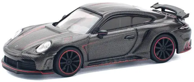 Alt view image 5 of 5 - 992 Stinger GTR Carbon Edition with Red Accents 1/64 Diecast Model Car by Pop Race