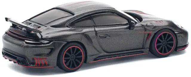 Alt view image 3 of 5 - 992 Stinger GTR Carbon Edition with Red Accents 1/64 Diecast Model Car by Pop Race